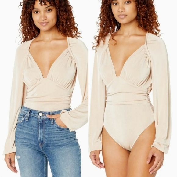 Free People Tops - Intimately Free People In Your Arms Shirred Bodysuit in Blossom Pearl Size Small